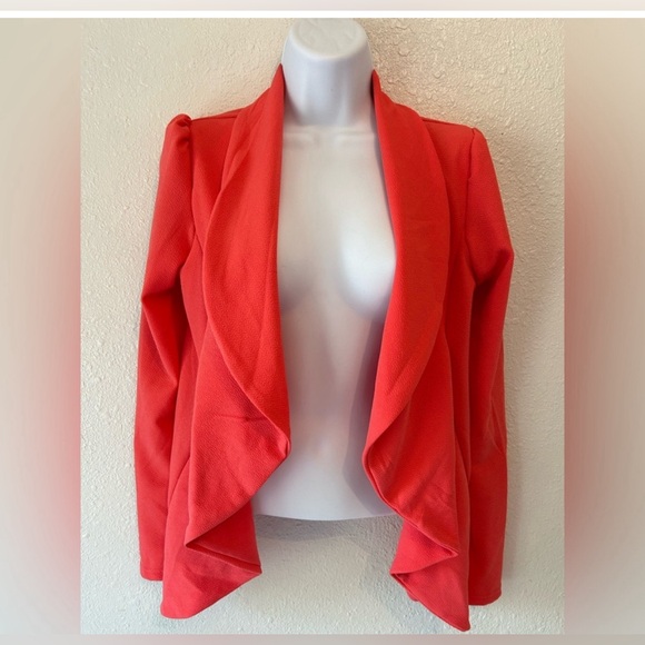 NWT DOUBLJU Salmon Pink Draped Blazer - Picture 1 of 12